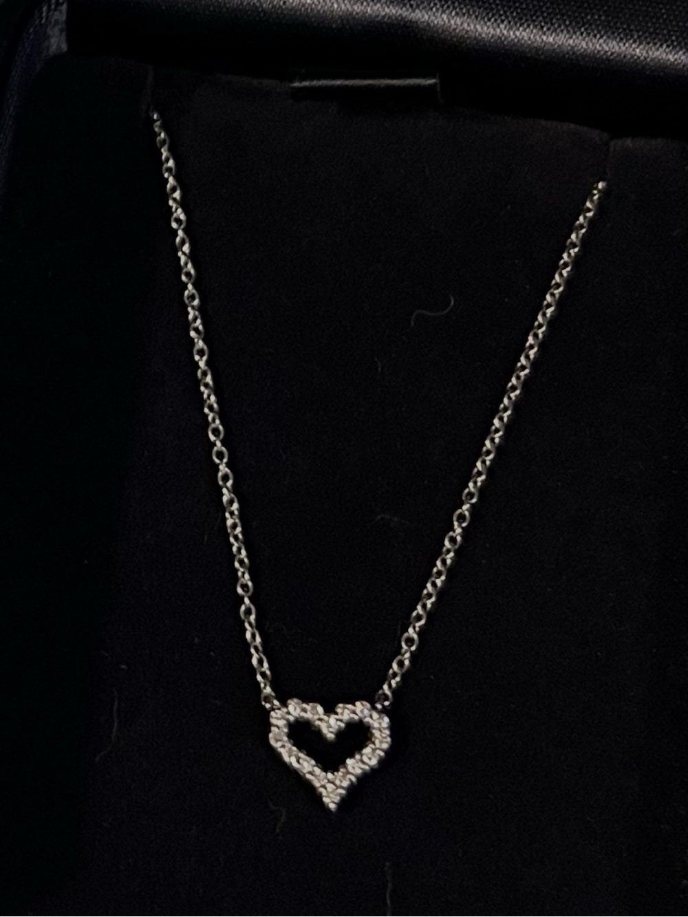 Tiffany & Co. 950 Platinum Diamond Heart Pendant Necklace Extra Mini